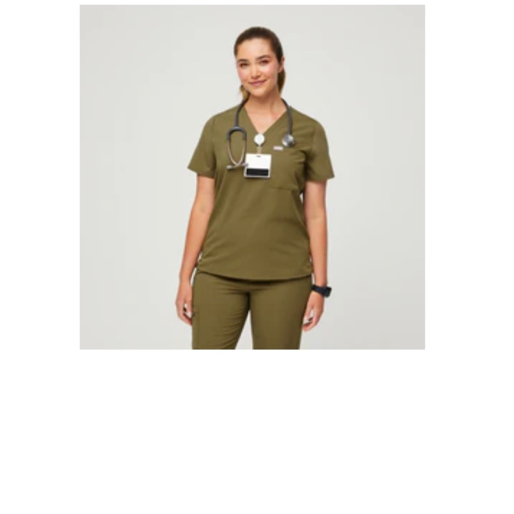 FIGS army green scrubs XS top XS long pants
